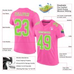 Maillot de football authentique vert-blanc rose fluo en maille personnalisée Maillot de football authentique vert-blanc rose fluo en maille personnalisée