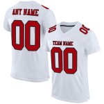 Maillot de football blanc authentique en maille personnalisée rouge-noir Maillot de football blanc authentique en maille personnalisée rouge-noir