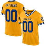 Maillot de football rétro authentique Royal-White Custom Gold Mesh Maillot de football rétro authentique Royal-White Custom Gold Mesh
