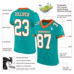 Maillot de football authentique Aqua Mesh blanc-orange personnalisé Maillot de football authentique Aqua Mesh blanc-orange personnalisé