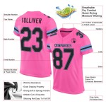 Maillot de football authentique personnalisé en maille bleue rose noir clair Maillot de football authentique personnalisé en maille bleue rose noir clair