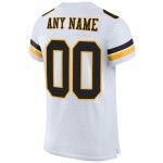 Maillot de football authentique blanc noir et doré en maille personnalisée Maillot de football authentique blanc noir et doré en maille personnalisée