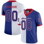 Maillot de football Royal-Scarlet personnalisé en maille blanche fendue Maillot de football Royal-Scarlet personnalisé en maille blanche fendue