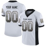 Maillot de football en maille personnalisé Drift Fashion Blanc Noir-Or Vegas Maillot de football en maille personnalisé Drift Fashion Blanc Noir-Or Vegas